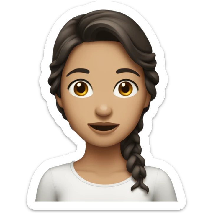 Brunette girl with wav sticker