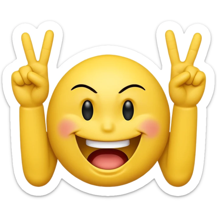 Smiley face with a attitude face and flipping his middle fingers of both hands and both feets sticker