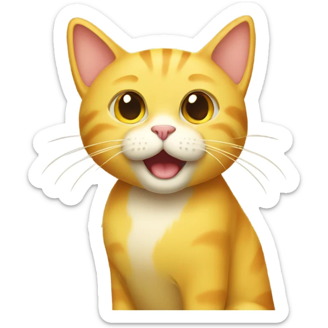 yellow cat sticker