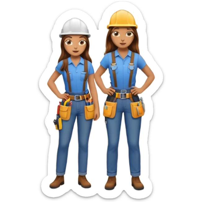 beautiful girl with long brown hair constructing new lounge room area with flat screen tv and couch sticker