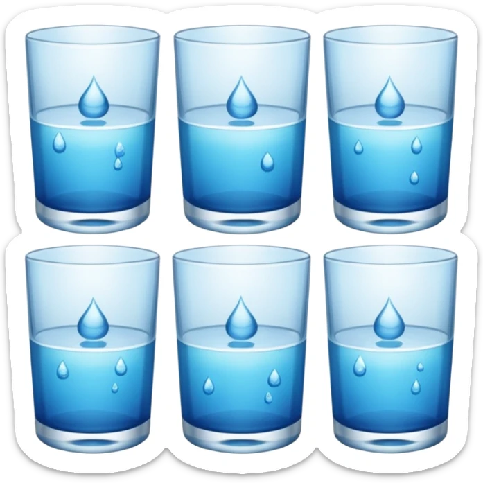 Use a series of frames showing the glass gradually filling with water sticker