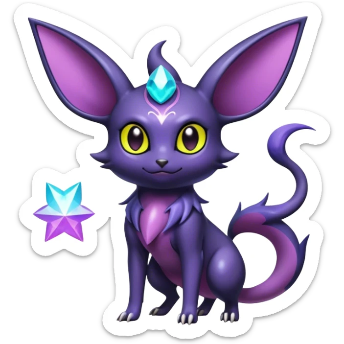 Shiny Dark Noibat-Espeon-Umbreon-Nidorino-fusion-hybrid full body sticker