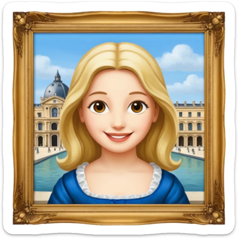 Monnalisa paint of Louvre giocanda frame more similar to a famousnpaint in Paris Louvre  sticker
