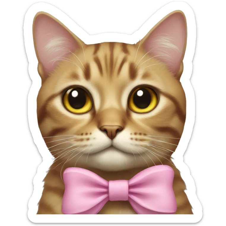 Cat with bow sticker