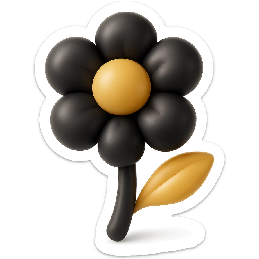 flower in balloon style with bright colors sticker
