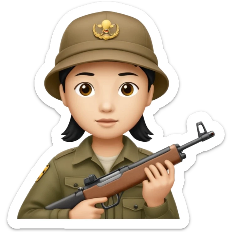 tung tung tung sahur met zijn kap aan en een geweer in zijn hand sticker