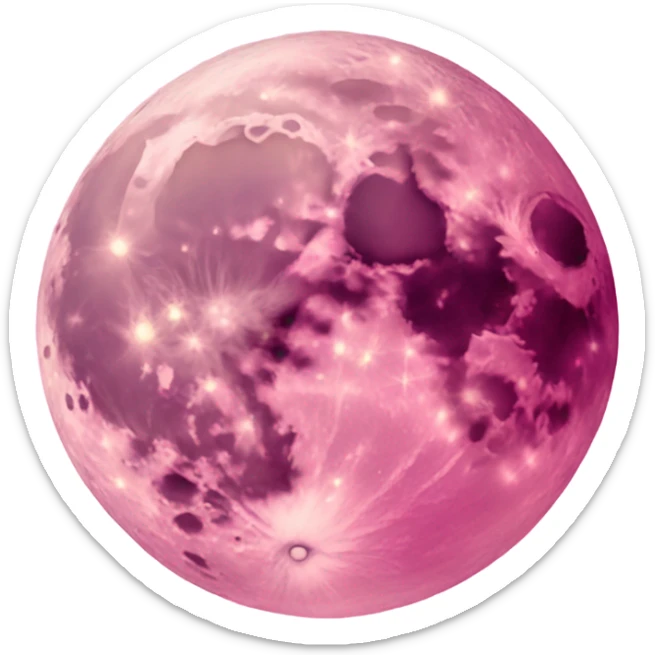 pink moon sticker