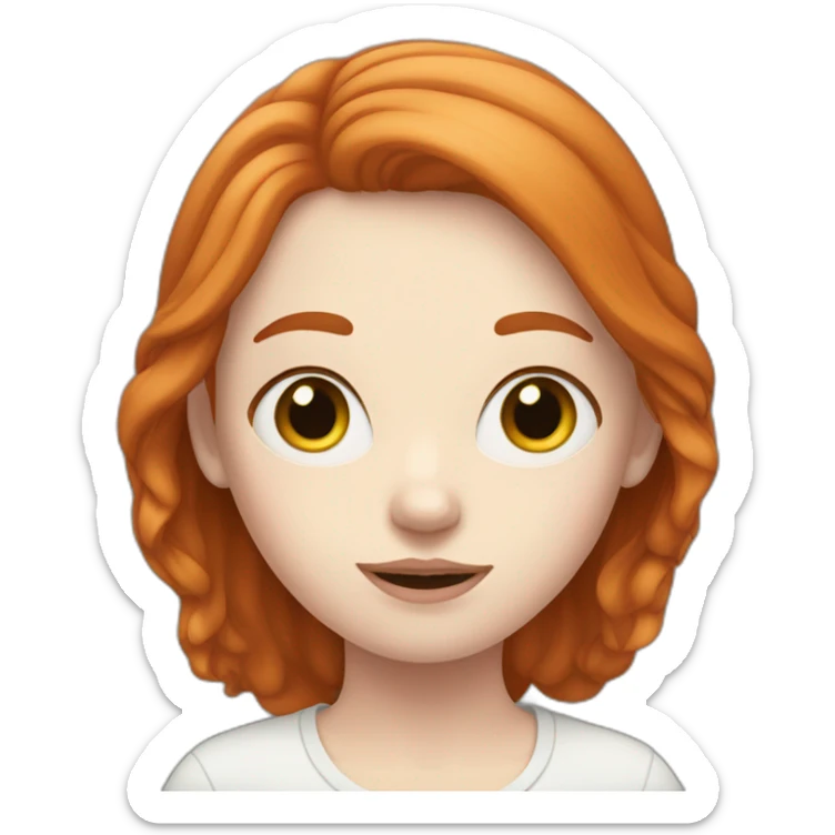 girl with ginger hair and a pale white face and frecke;s sticker