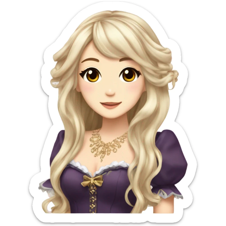 hime gyaru girl, elf princess, pointy ears sticker