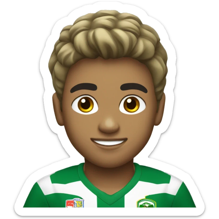 niño jugador de futbol con camiseta verde del Deportivo Cali de colombia sticker