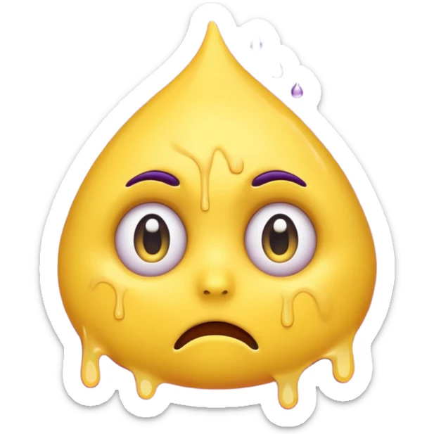 Wide eyes / Shadow to represent fear. make it a yellow emoji with purple sweat dripping down the head sticker