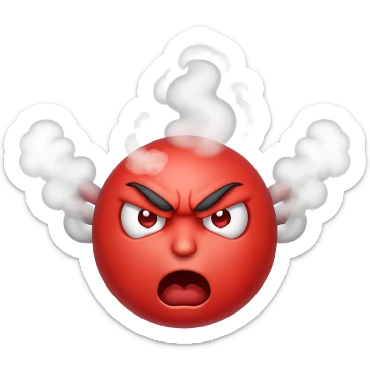 angry emoji face with steam coming out of ears, representing insult sticker