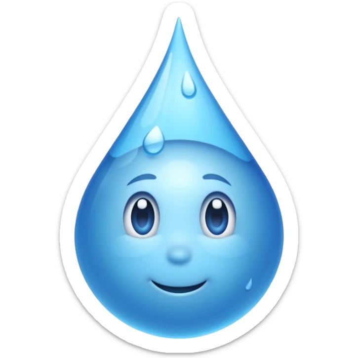 una gota de agua como dibujo animado como en la pelicula de elemental de puixar sticker