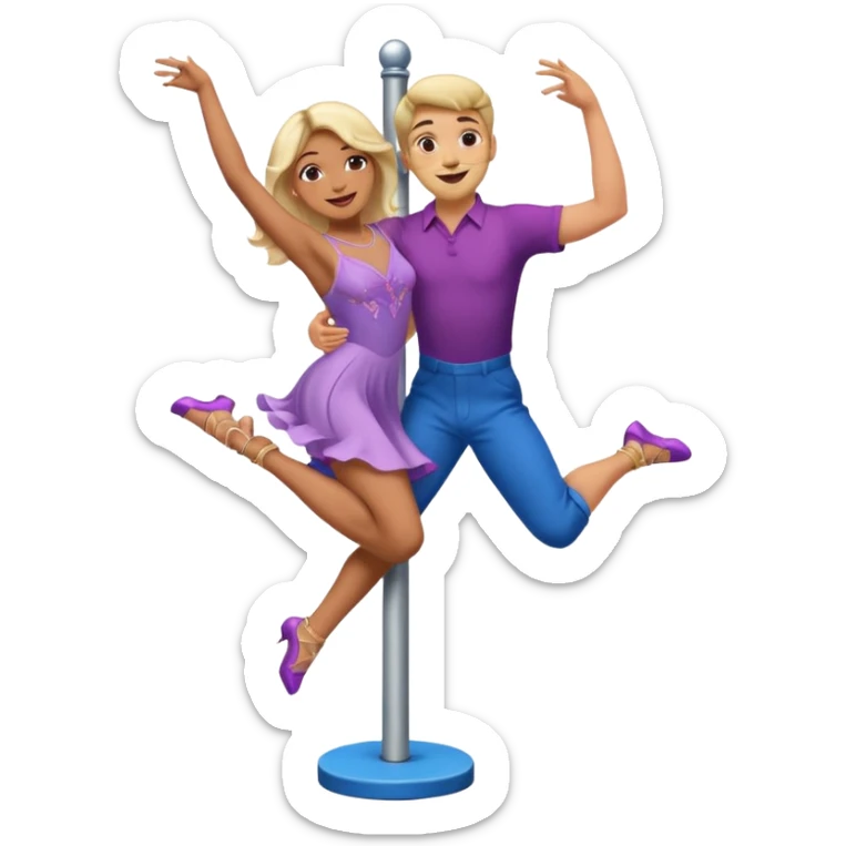 trans person with a female body but a male face dancing on a pole sticker