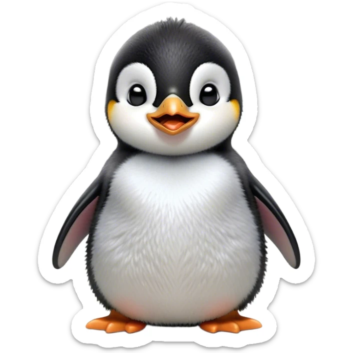 Cinematic Cute Yawning Baby Penguin Portrait Emoji, Head tilted slightly with a dramatic, wide-open yawn, showcasing soft, cuddly feathers and sleepy, half-closed eyes brimming with drowsy contentment, Simplified yet irresistibly adorable features, highly detailed, glowing with a soft, cozy polar glow, high shine, relaxed yet expressive, stylized with a dash of whimsical charm, soft glowing outline, capturing the essence of a drowsy yet affectionate arctic cherub that appears ready to stretch out for a nap! sticker