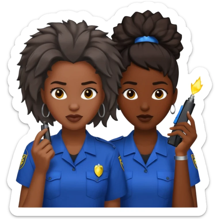 Ma meilleur amie et moi (femme) africaine cheveux tasé sticker
