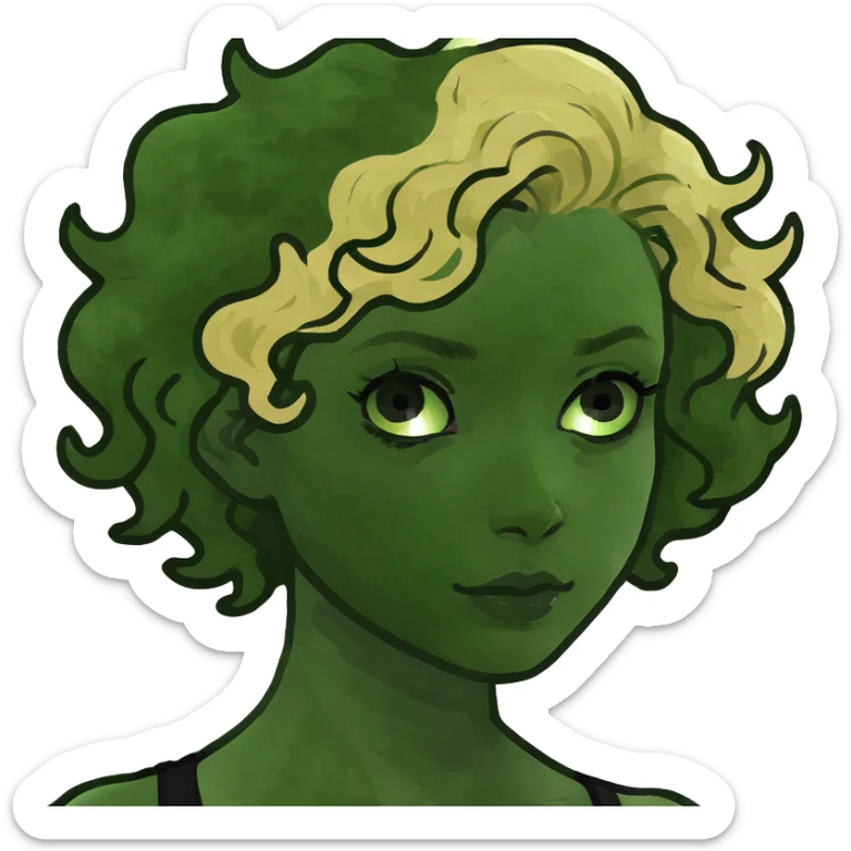 Interracial couple, female with blonde curly hair blue eyes, black male with short black curly hair  sticker