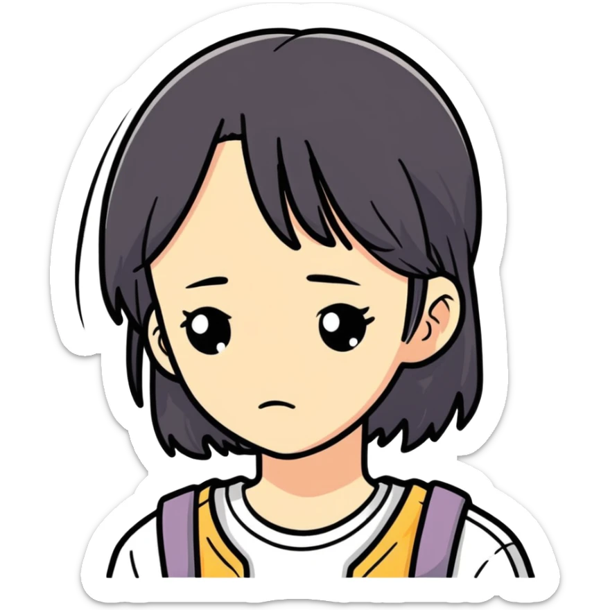 Sad pretty teenage girl who appears lonely and forgotten  sticker