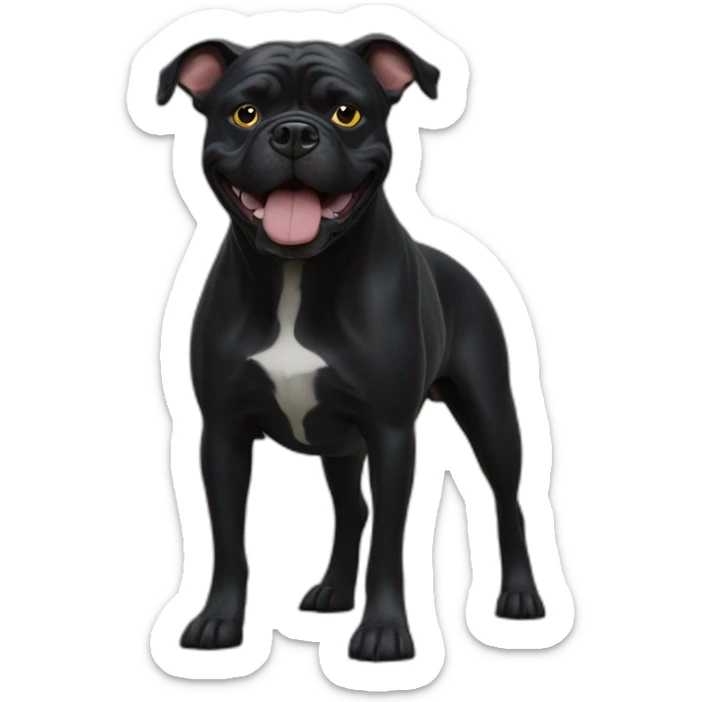 Bull dog black dog con Ud las Palmas football sticker