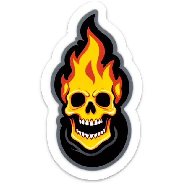 Un squelettes en feu  sticker