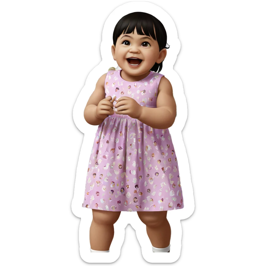 happy child in dress sticker
