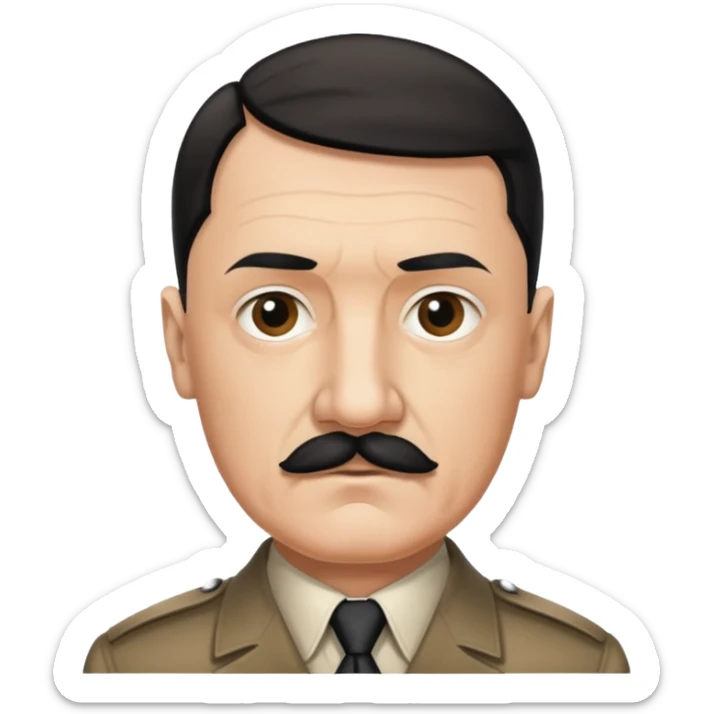 Je veux un emoji représentant adolf Hitler portant une moustache noir et carré sticker
