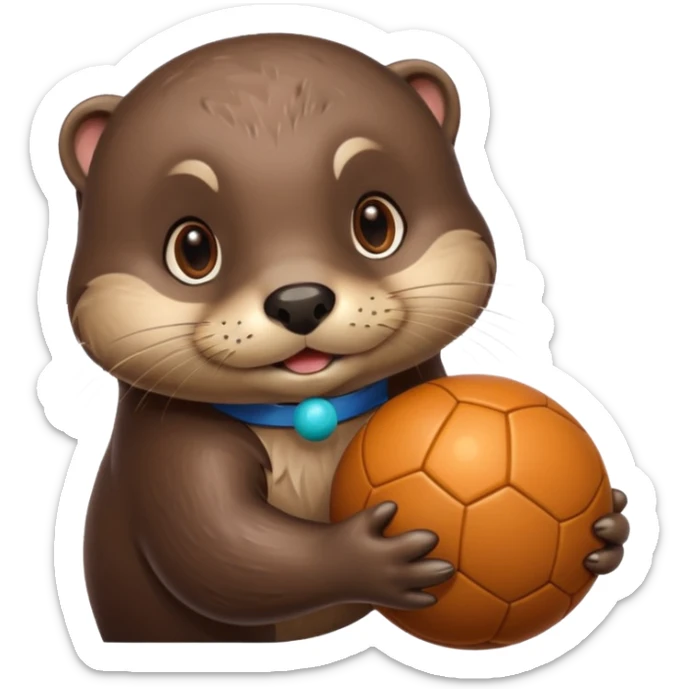 otter with ball sticker