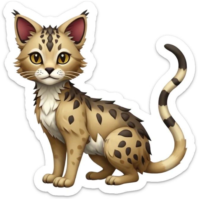 Modern Realistic Rare Fantasy Feline-Vernid-Trico-species by LiLaiRa full body sticker