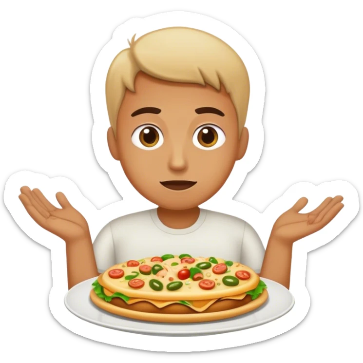 Hungry person with huge amount of food in their plate sticker