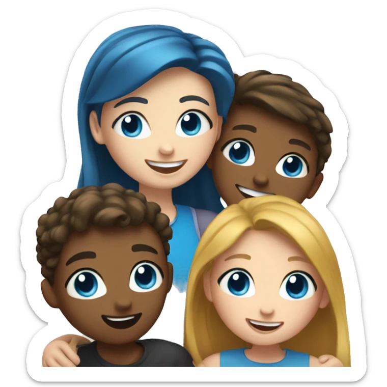 happy moment with friends, the girl with blue eyes  sticker