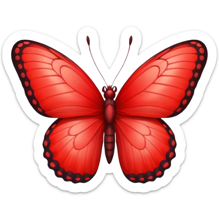 Está bien, pero un rojo un pelín más claro. Y LA MARIPOSA???? sticker