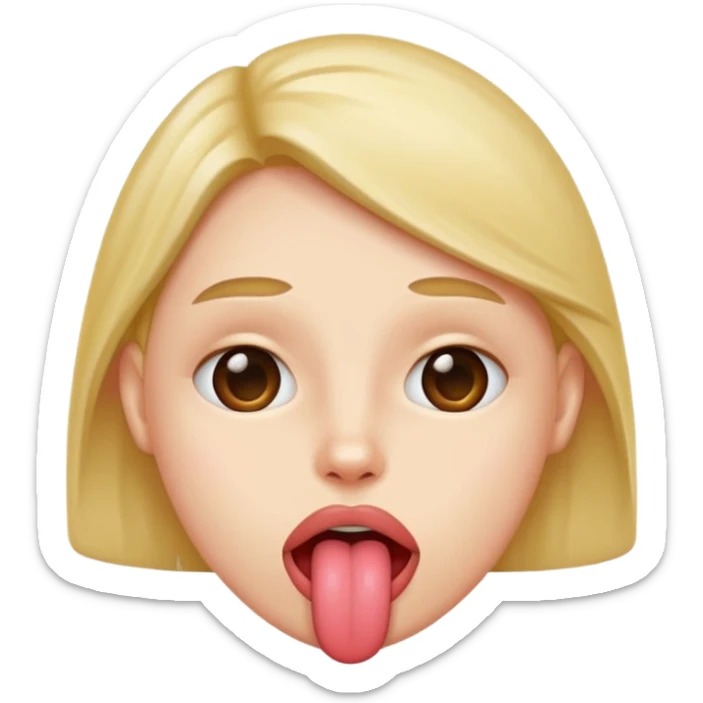 Tongue out face sticker