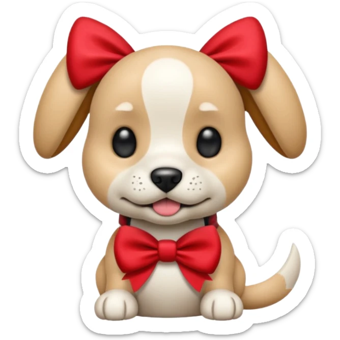 animatronic dog with red bow time like fnaf but dog emoji ios only face sticker