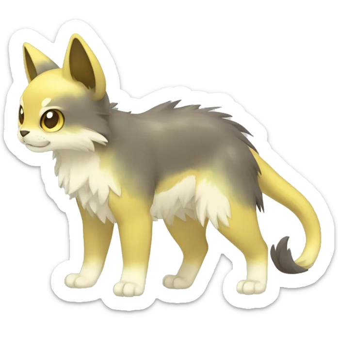 Cute cool shiny colorful animal hybrid Fakemon full body sticker