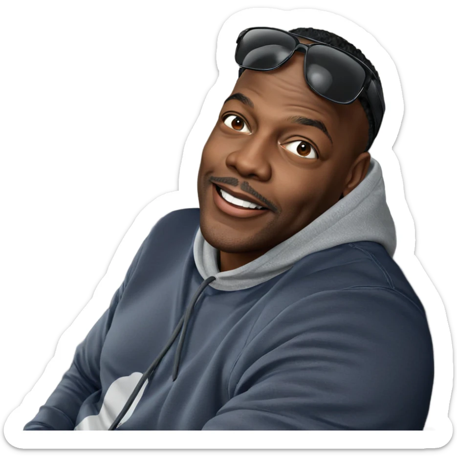 smiling dark-skinned male portrait sticker