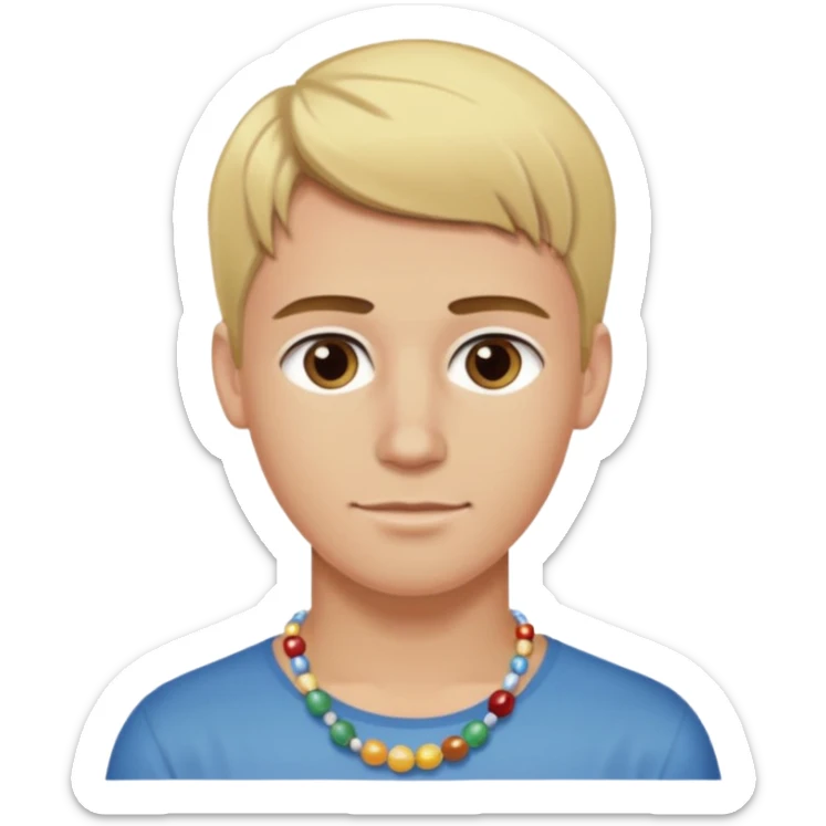 create couple emojis, tall blonde beaded guy, and short brown hair hazel eyed girl sticker