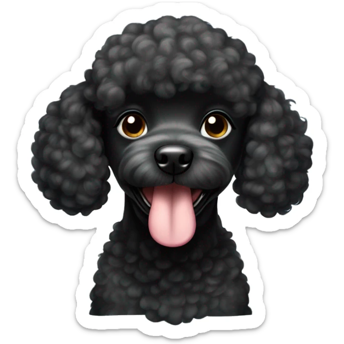 cachorrita french poodle de pelo negro muy corto sonrriendo sticker