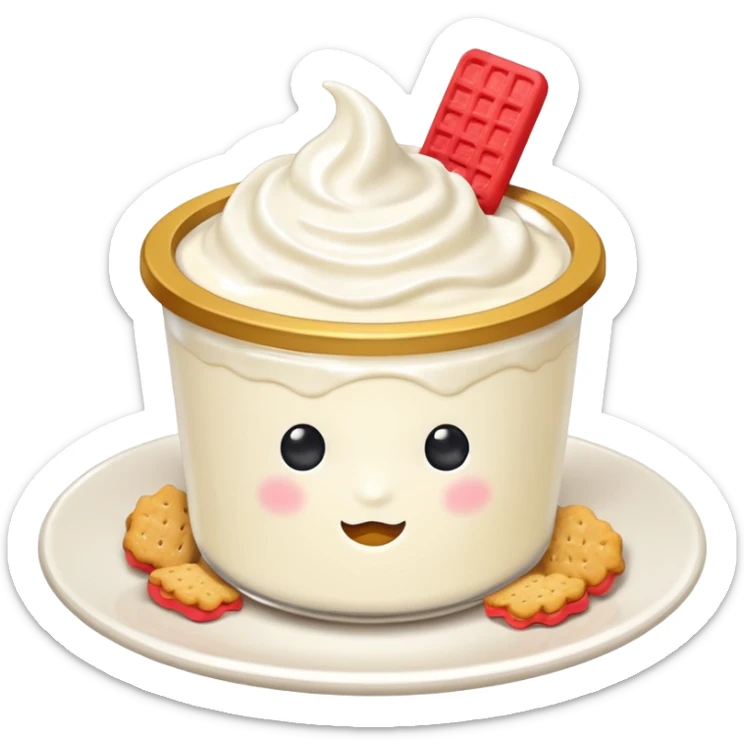 Yogurt with biscuit  sticker