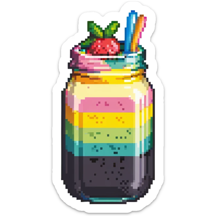 colorful layered smoothie sticker