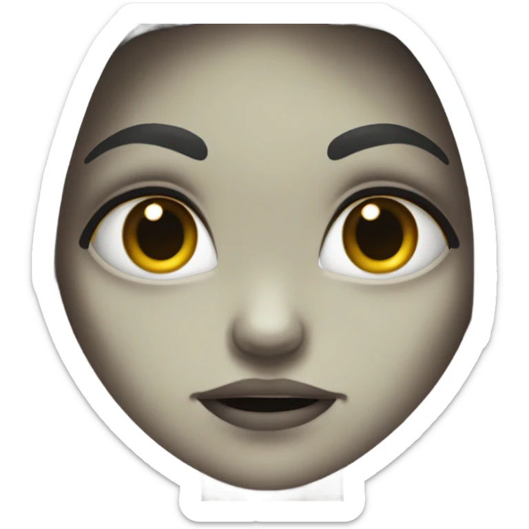 Girl zoombie with long, dark hair, parted in the middle sticker