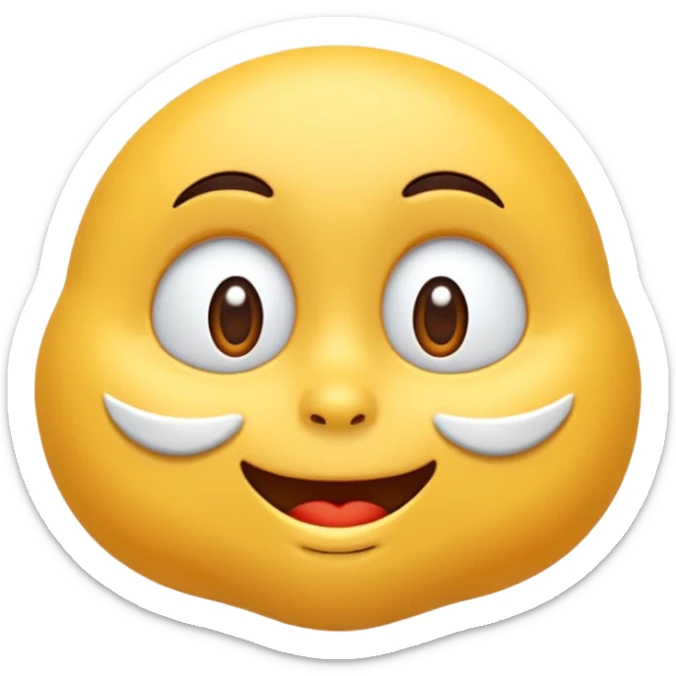 3d animasyon tarzında sevimli gözleri ve ağzı sonuna kadar açık çok şaşırmış bir bebek yüzü emojisi sticker