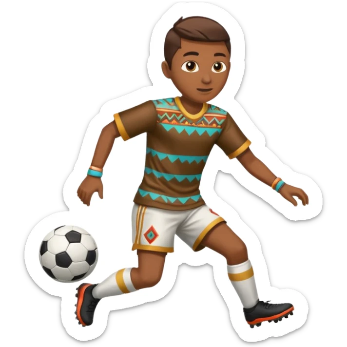 Águila real de nacionalidad mexicana con vestimenta de la cultura azteca que juegue fútbol sticker