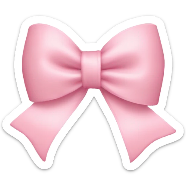 light pink bow on light pink bow sticker