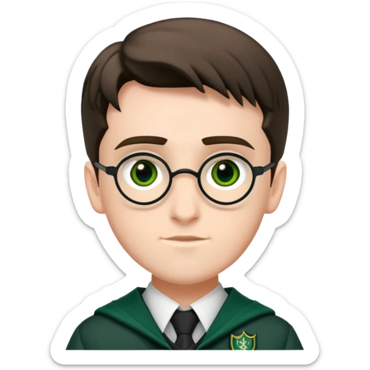 Scott Fern is Adrian Pucey  in harry potter, wear hogwarts slytherin uniform sticker