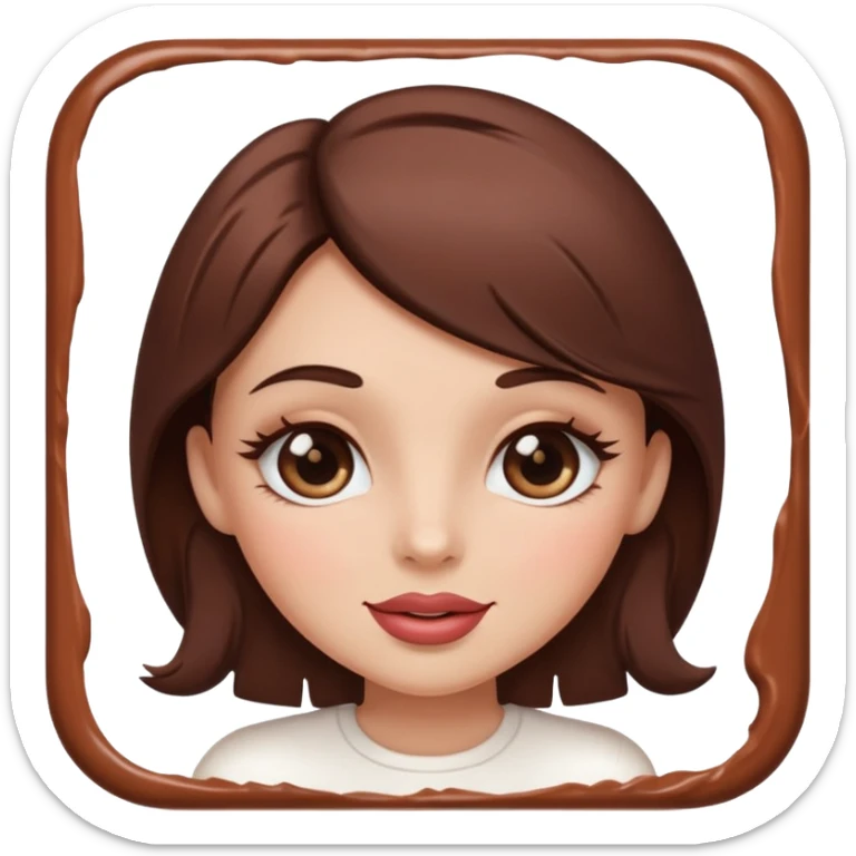 brownie with a feminine vibe, Feminine facial features with expressive eyes and lashes, soft lips, confident attitude.  420-friendly aesthetic sticker