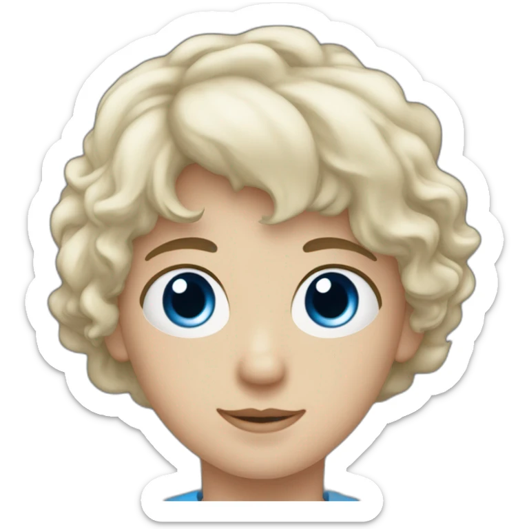 Un garçon pas trop blanc au cheveux noir et au yeux sombre qui tient une fille au yeux bleu et cheveux blanc dans ses bras sticker