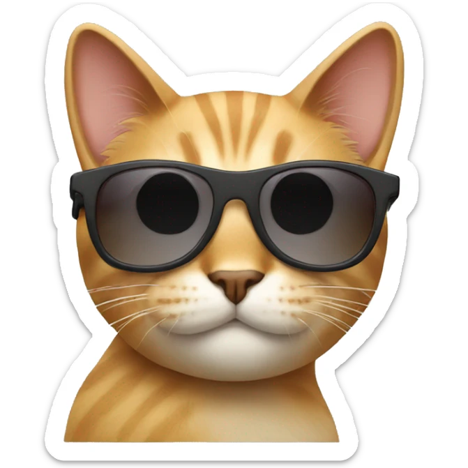 Cat with sunglasses sticker