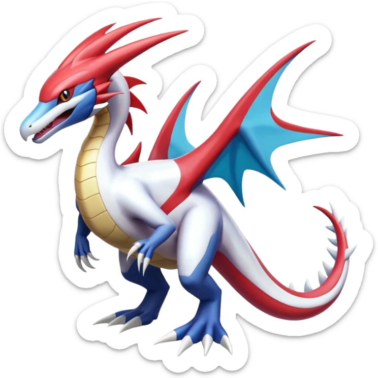 Milotic-Latias-Kyurem-Garchomp-Fakémon-hybrid-creature (full body)  sticker