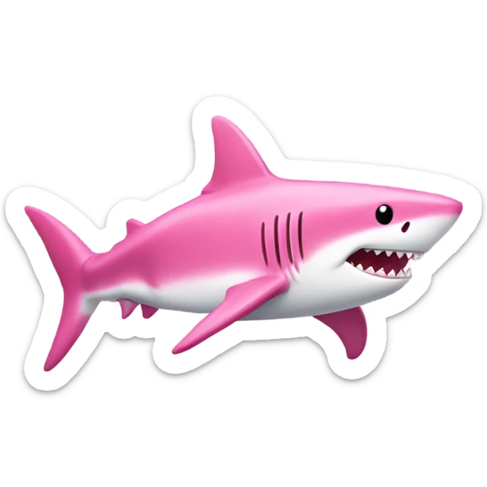 A pink shark sticker