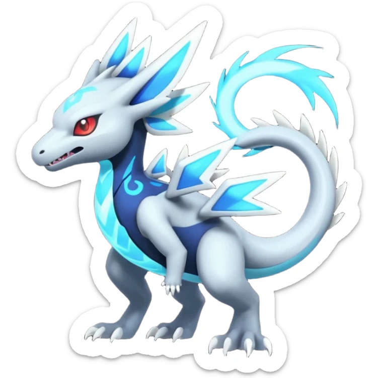 Neon Vibrant Pulsating Trail-glowing Chromatic Trico-Kyurem-Absol-Salamence-Salandit-Silvally-fusion-hybrid sticker